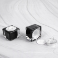 In Stock 10g Luxury Square Double Wall Plastic Matte Black Cosmetic Jars with Black Lid